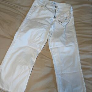 White Denim Jeans LOFT size 10 wide leg crop